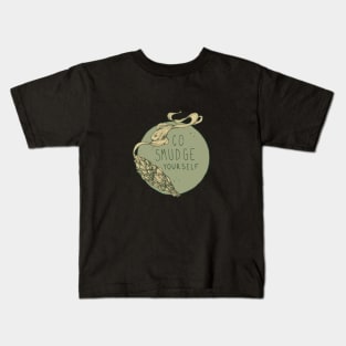 Go Smudge Yourself || Burning Sage Illustration || BLACK Kids T-Shirt